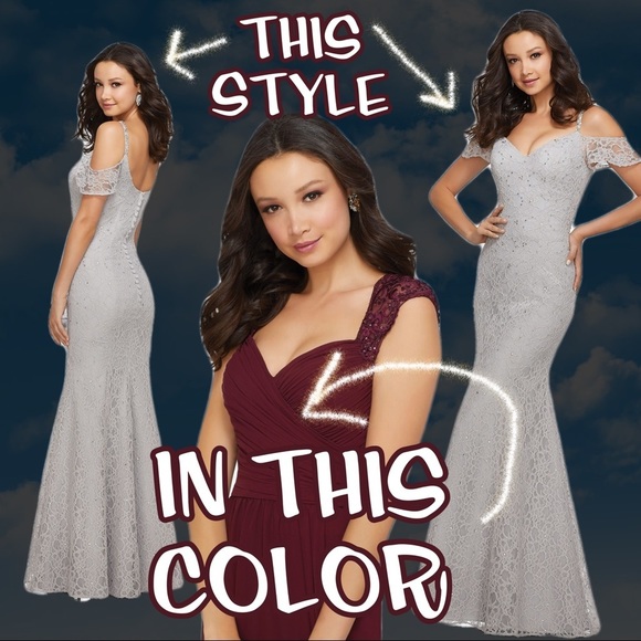 Lace Bridesmaids Dress with Beading and Cold Shoulder Neckline STYLE #21531 - Picture 2 of 11